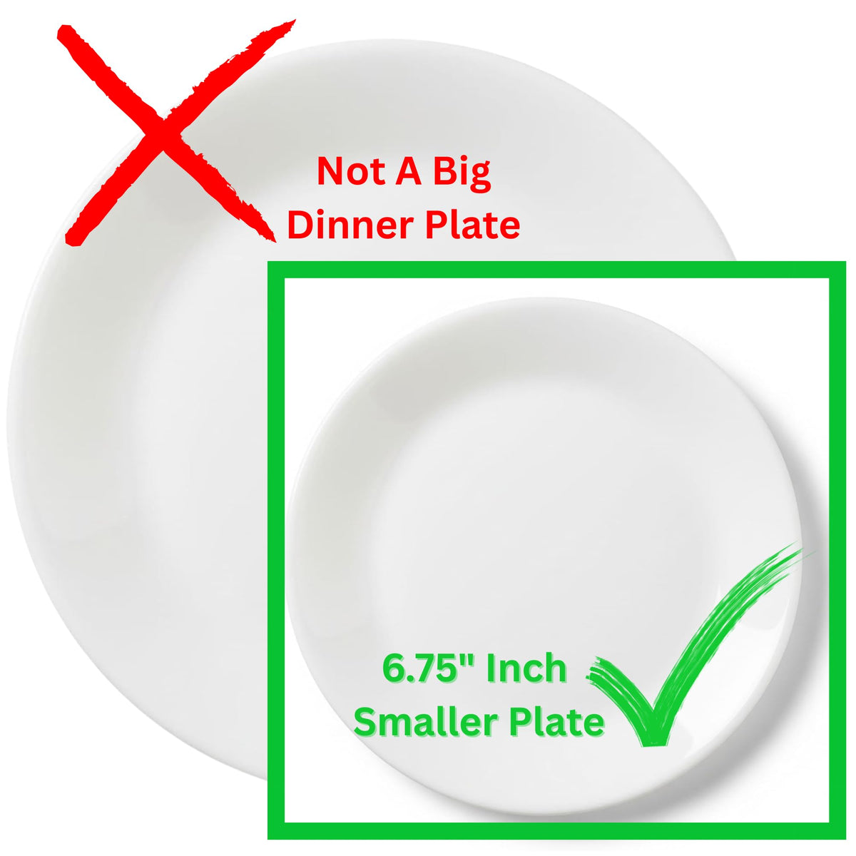 Corelle 6.75" / White / Classic Dinner Plates