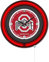Holland Bar Stool Clk15BKOhioSt NCAA 15 in. Dia. Ohio State University Double Neon Wall Clock Black