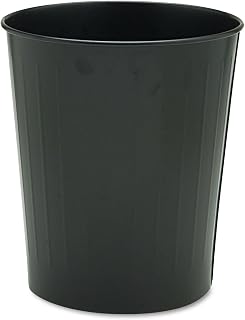 Safco 9604BL Round Wastebasket Steel 23.5qt Black