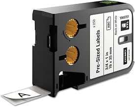 DYMO 1868701 Pre-Sized Label, 19mm x 25mm, Black on White