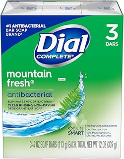 Dial Mountain Fresh Antibacterial Deodorant Bar Soap 3 Bars, 4 oz (Pack of 5)