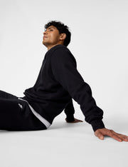 Men's Club Fleece Crew Sweatshirt by Nike – Small, Cotton Blend, Black/White, Model FN3886-010