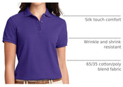 Women's Silk Touch Polo Purple by Port Authority – X-Large, Silk, Purple, Model SNM-452255