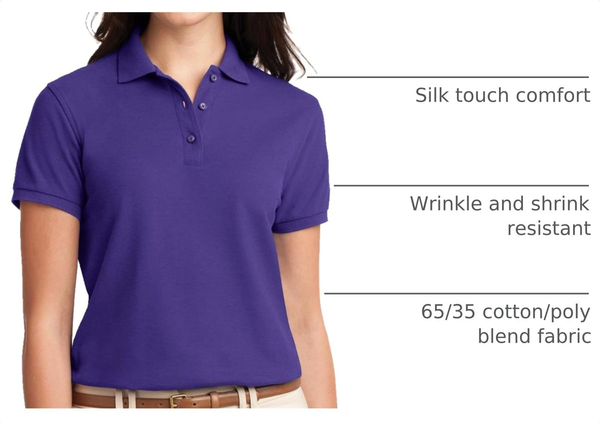 Women's Silk Touch Polo Purple by Port Authority – X-Large, Silk, Purple, Model SNM-452255