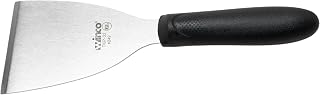 Winco 4 1/2" x 3 1/8" Black Plastic Scraper with Handle