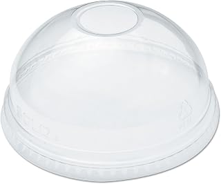 DART DLR626PK Ultra Clear Dome Cold Cup Lids F/16-24 Oz Cups, Pet, 100/Pack