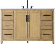 Elegant Kitchen and Bath 54" Single Bathroom Vanity in Linen Oak