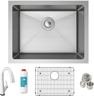 Elkay Crosstown 16 Gauge Stainless Steel 23-1/2" x 18-1/4" x 8" Single Bowl Undermount Sink Kit with Filtered Faucet