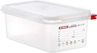 Araven Airtight Container, Food Pan with Lid for Storage in Kitchen and Restaurant, 1/4 GN 4" Deep, 1 Count, Clear