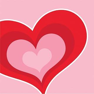 Creative Converting 192-Count Beverage Napkin, Valentine Hearts