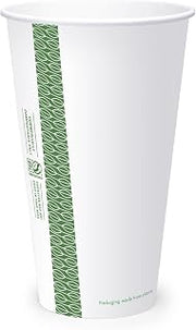 Vegware Compostable 22oz PLA-lined Paper Cold Cups, Case of 1000, Sustainable Board, Strong, Light Perfect for Fountain Drinks, Smoothies, Snacks or Iced Coffee, Lids Available, Disposable