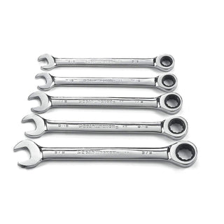 5 Pc. 12 Pt. Ratcheting Combination Wrench Set by GearWrench – 5 piece set, Alloy Steel, Silver, Model 93005