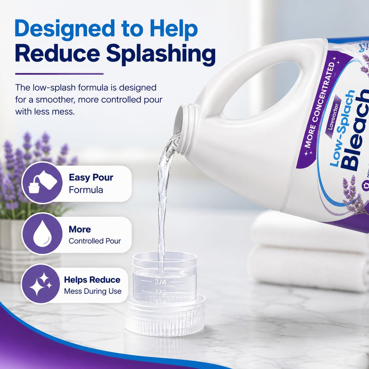 Low Splash Bleach by Generic – 81 Fl Oz (Pack of 1), Model RHLV-81-LV