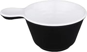 Elite Global Solutions D42RR-BW Bowl w/ 1 1/2" Handle, 4 1/2" Dia. x 2 1/2" h., Melamine, Black Matte Finish Outside/White Gloss Finish Inside (Pack of 6)