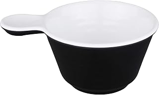 Elite Global Solutions D42RR-BW Bowl w/ 1 1/2" Handle, 4 1/2" Dia. x 2 1/2" h., Melamine, Black Matte Finish Outside/White Gloss Finish Inside (Pack of 6)