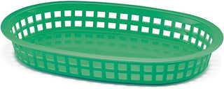 TableCraft 1076G 10-1/2" Green Chicago Platter Basket - Dozen