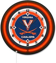 Holland Bar Stool Clk19BKVrgnia NCAA 19 in. Dia. University of Virginia Double Neon Wall Clock Black