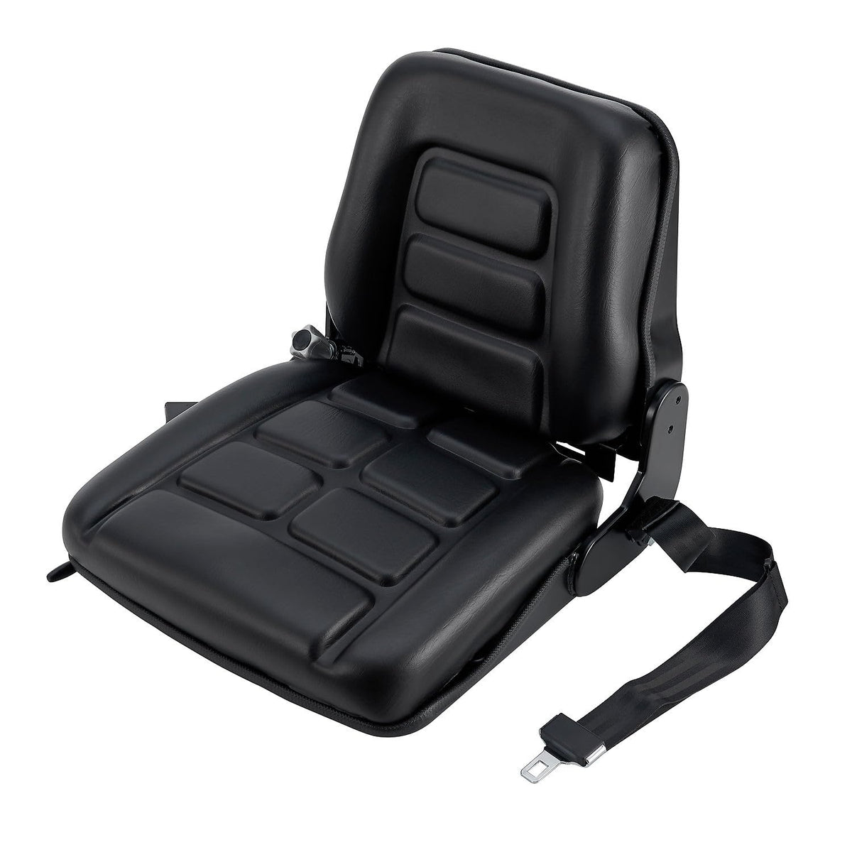 Universal Adjustable Forklift Seat with Suspension by Global Industrial – PVC Leather, Black, Model YY01