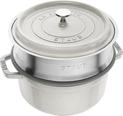 ZWILLING Staub La Cocotte 40508-822-0 Round Casserole Pot with Insert and Truffle 3.8 Litres White