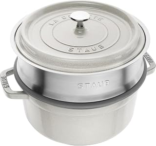 ZWILLING Staub La Cocotte 40508-822-0 Round Casserole Pot with Insert and Truffle 3.8 Litres White