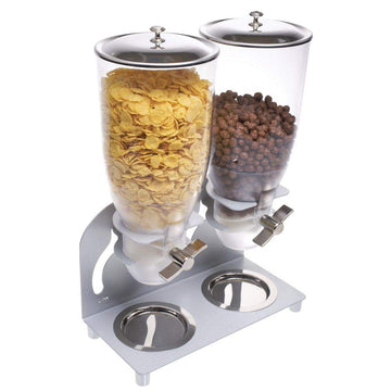 Colored Turn and Serve Dispenser by CAL-MIL – 18.5" Height, 12.25" Width, 6" Length, 7.0 liters, Plastic, Silver, Model 3510-2-39