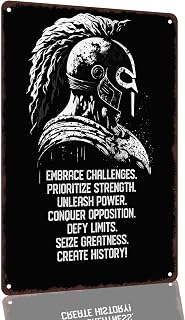 Spartan Warrior Motivational Quotes 8 x 12 Inch Aluminum Metal Sign