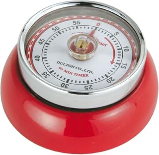 Zassenhaus Magnetic Retro Kitchen Timer, Classic Mechanical Cooking Timer (Red), 2.75-Inch