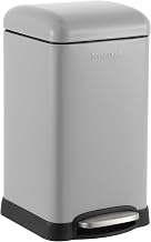 happimess Betty Retro Mini 3.2 Gal Step Trash Can, Gloss Gray