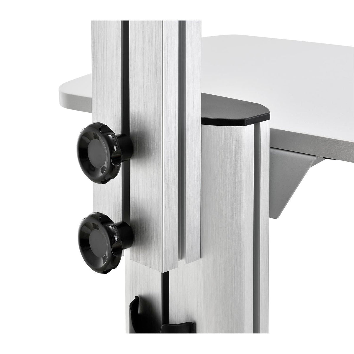 Mobile Height Adjustable Desktop Computer Workstation - 1 Each by Global Industrial – Steel/Aluminum, Silver, Model 670063