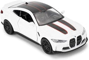 RMZ City Pull Back Vehicles,1/36 Scale BMW M4 CSL Diecast Model Cars,BMW M4 Toy Cars,Cars Gifts for Boys Girls (White)
