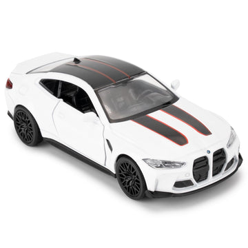 Pull Back Vehicles by RMZ City – 2 inches (W) x 4.5 inches (L) x 1.5 inches (H), Metal, White, Model 554069