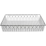 Wire Display Basket Pastry Tray Bakery Basket Rectangular Nickel Powder-Coated Steel - 24"L x 18"W x 4"H by HUBERT – Wire, Nickel