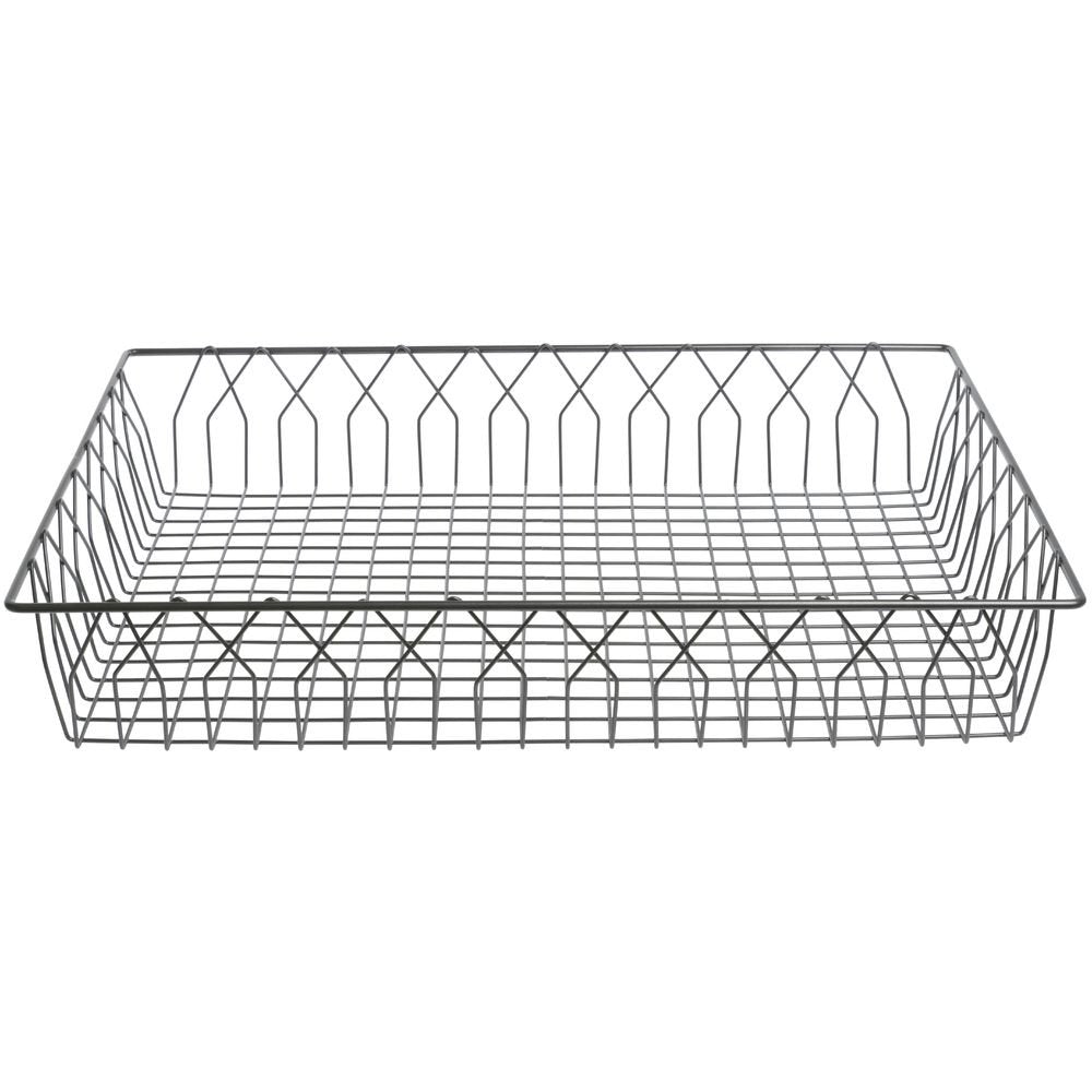 Wire Display Basket Pastry Tray Bakery Basket Rectangular Nickel Powder-Coated Steel - 24"L x 18"W x 4"H by HUBERT – Wire, Nickel