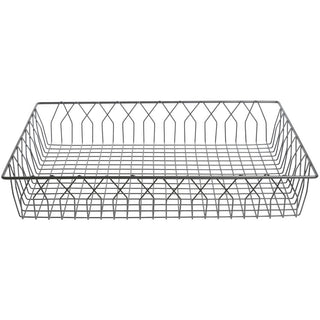 Wire Display Basket Pastry Tray Bakery Basket Rectangular Nickel Powder-Coated Steel - 24"L x 18"W x 4"H by HUBERT – Wire, Nickel