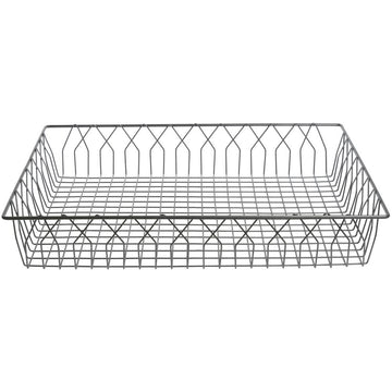 Wire Display Basket Pastry Tray Bakery Basket Rectangular Nickel Powder-Coated Steel - 24"L x 18"W x 4"H by HUBERT – Wire, Nickel