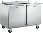 Traulsen UST4818-RR Dealer's Choice Compact Prep Table 48" Wide with (18) Pan Capacity, Low Profile Flat Cover & Right Hinged Doors