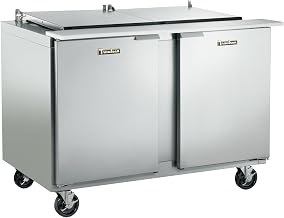 Traulsen UST4818-RR Dealer's Choice Compact Prep Table 48" Wide with (18) Pan Capacity, Low Profile Flat Cover & Right Hinged Doors