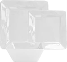 American Atelier Kingsley Square Dinnerware Set, 12-Piece, White