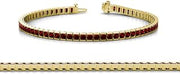 Red Garnet 2mm Channel Set Tennis Bracelet 2.98 ctw 14K Yellow Gold