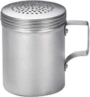 Tablecraft H158 Dredge, 10 oz., 2-3/5" Dia. x 3-1/2"H, with Handle, Aluminum, 12 Each per case