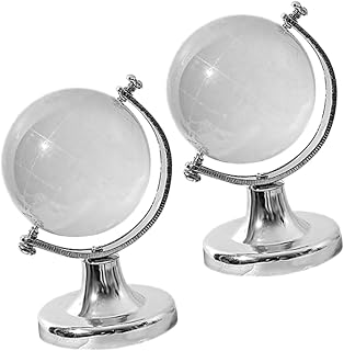 VICASKY 2Pcs Transparent Globe Desktop Decor Elegant Table Ornament for Bedroom Office Study Party Decoration
