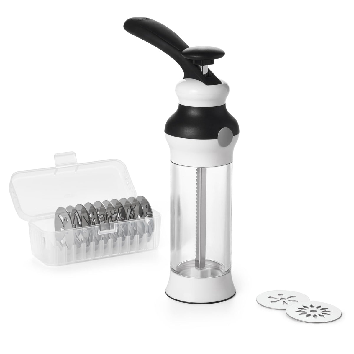 OXO Cookie Press Set with 12 Disks, Black