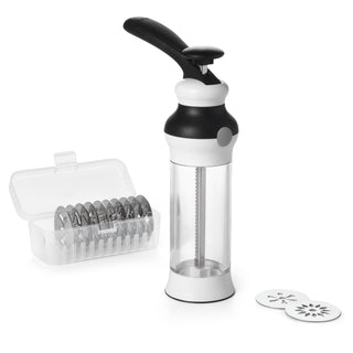 OXO Cookie Press Set with 12 Disks, Black