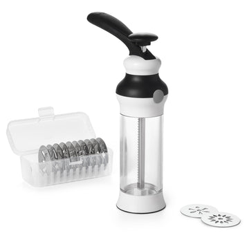 OXO Cookie Press Set with 12 Disks, Black