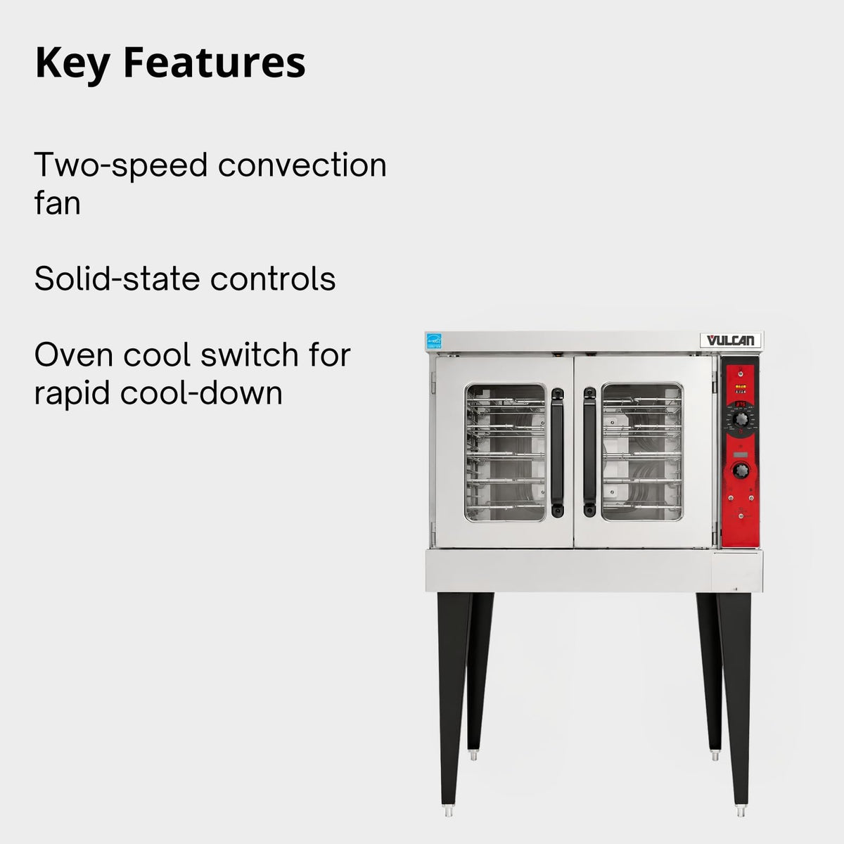 VULCAN Single Deck | Natural Gas / Silver / 7.4 cubic_feet Commercial Ovens