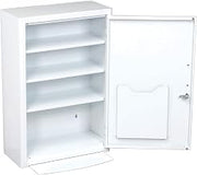 Global Industrial Steel Medicine Cabinet with Pull Out Shelf 18" W x 8" D x 27" H, White