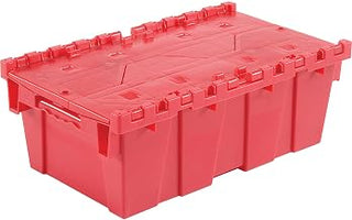 Global Industrial Distribution Container With Hinged Lid 19-5/8x11-7/8x7 Red