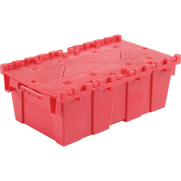 Global Industrial Distribution Container With Hinged Lid 19-5/8x11-7/8x7 Red by Monoflo – 19.625 x 11.875 x 7 inches, 19.75 liters, High Density Polyethylene, Red, Model 442218RD