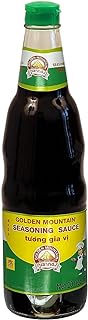 Golden Mountain Thai Seasoning Soy Sauce - No preservatives and MSG - 20 Fl Oz. (600 Ml) - Green Cap (Pack of 1)