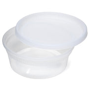 Pactiv Delitainer Polypropylene Premium Round Food Container Clear by Newspring – 8 oz, 8.0 ounces, Polypropylene, Clear, Pack of 4